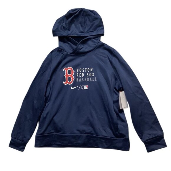NIKE MLB Boston Red Sox Baseball Dri-Fit Therma Pullover Hoodie Size XL Navy - Picture 1 of 9